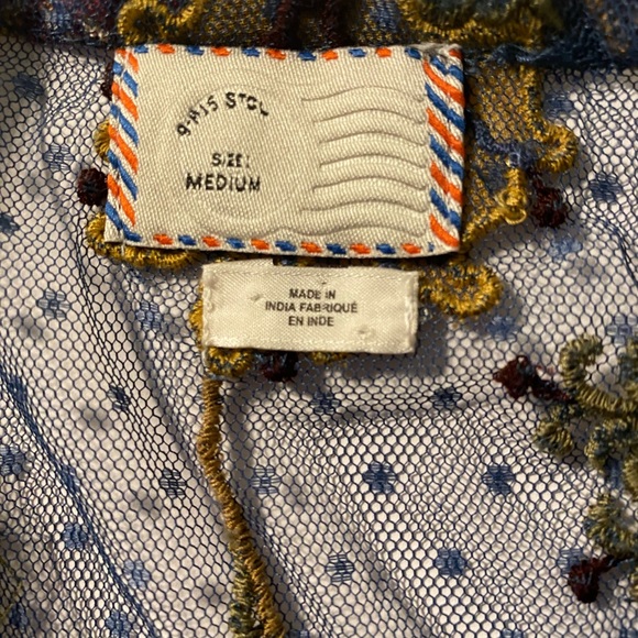 Anthropologie Postmark Ciutadella Embroidered Floral Top - Picture 10 of 15